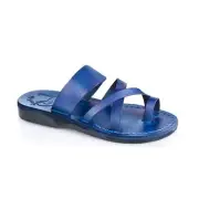 Jerusalem Sandals - The Good Shepherd - Leather Toe Loop Sandal | Blue