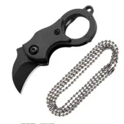 Hiking Camping Mini Folding Claw Knife Outdoor Portable Stainless Steel Black
