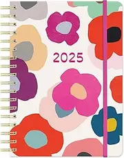 Orange Circle Studio Tri-Tab Monthly Planner 2025-2026, Summer Poppies, 17-Month Triple-Section Monthly Calendar Book, Weekly Insights & To Do Lists, For School/Work Organization, Notes, Appointments