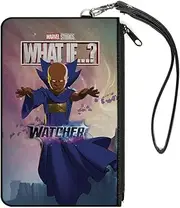 [Buckle-Down] Marvel Comics Wallet, Zip Clutch, Marvel Studios What If The Watcher Floating Pose, Canvas, What If...?, 8" x 5"