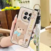Phone Case Compatible with Oppo A5 5G 2025 China/F29 5G, Cartoon Phone Holder Cute Wrist Strap Soft case Waterproof Protective Shockproof Ring