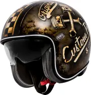 Premier Vintage OP, open face helmet , color: Matt Black/White/Brown , size: XS