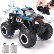 [KaeKid] RC Off Road Car Toys for 6-12 Year Old Boys, 360° Rotating RC Stunt Car, 2.4 GHz Amphibious Remote Control Car, 1:16 Scale High Speed RC Monster Truck for Kids (Blue)