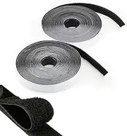 ArmastuseDouble Sided Tape Roll,16.4 Ft Nylon Strips Fabric Fastener Interlocking Tape Industrial Strength, Heavy Duty Strips Hook and Loop Tape for Clothing Sewing DIY Projects(Black)