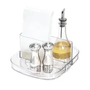 iDesign Linus Plastic Lazy Susan Napkin and Condiments Turntable Holder for...
