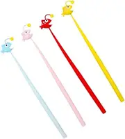 STOBOK 4pcs Fish Shape Writing Pens Creative Gel Ink Pens for Students Cute Cartoon Design Reusable Ink Replaceable Refills Stationery Supplies