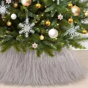 Christmas Tree Collar White Tree Skirt: Faux Fur Christmas Tree Base Cover Grey