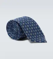 [Kiton] Kiton Printed silk tie One Size blue