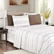 Elegant Comfort Softest and Coziest 6-Piece Sheet Set - 1500 Premium Hotel Quality Microfiber - Deep Pocket, Wrinkle Resistant 6-Piece Floral Bed Sheet Set, King, Traci Linen