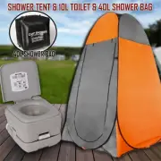 10L Outdoor Portable Toilet 40L Shower Bag Camping Tent Pop Up Change Room Or