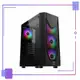 富鈞 XIGMATEK Starship RGB 黑 玻璃透側機殼 (ATX/內建炫彩固光風扇前3後1/顯卡320mm/塔散160mm/水冷240mm)