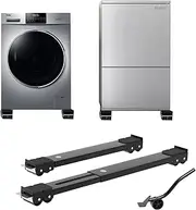 Extendable Furniture Appliances Rollers, Mover Tools with 16 Roller and Brake Equipment for Heavy Washing Dryer Machine Refrigerator for Mobile Wheels Strong Base Stand Hold Up to 300 KG (Black)