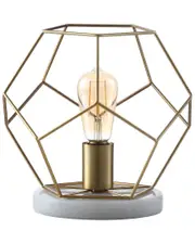 JONATHAN Y James 10in Metal Marble LED Table Lamp