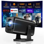[Android 13] Mini Projector with WiFi 6 and Bluetooth, Built-in Apps, Native ...