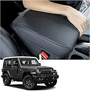 Center Console Armrest Cover Compatible with Jeep Wrangler JL/JLU 2018-2024 2025 and Jeep Gladiator JT Truck 2020 2021 2022 2023 2024 2025, Accessories PU Leather Cushion Protector Pad(Not for JK/JKU)