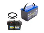 Kings 120Ah Lithium Battery + Battery Box - Small + 6m Solar Extension Lead