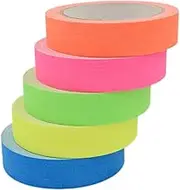 HOODANCOS Fluorescent Tape for Decorations 10mm*10m 5pcs/Bag Neon Gaffer Tape Glow in Dark Party Supplies