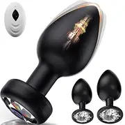 Butt plug vibrating anal plug, adult sex toys 3 pieces silicone anal plugs, anal sex toys with remote control, 10 vibrators for men and women, anal toys adult games prostate massager
