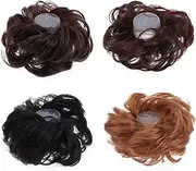 ARTSEWPLY Hairpiece 4pcs Women's Ponytail Hair Extensions Hair Bun Scrunchies Messy Bun Hairpiece Set