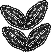 Veemoon 4 Pack Restroom Decals Water Resistant Vinyl Bathroom Stickers Self Adhesive for Toilet Doors Modern Sign Decor for Home or Business