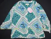 BNWT - Peter Alexander Pyjama Top Floral 3/4 Sleeve Viscose Loungewear Size: XL