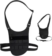 Concealed Carry Bag, Sling Bag for Man Underarm Adjustable Waterproof with Waistband Crossbody Zip Chest Bags for Sports Emergency, Black