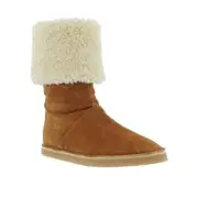 Stuart Weitzman Shearling Lined Suede Mid Calf Boots