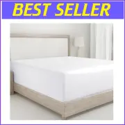 Breathable King Size Fitted Sheet - 400 Thread Count Cotton Sateen, Deep Fit