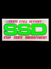 VTG 1980’s SSD Skate Style Designs Stop Skate ￼Harassment Sticker-SMA Santa Cruz