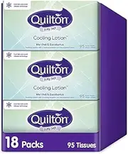 Quilton 3-Ply Cooling Lotion Menthol & Eucalyptus Facial Tissue 18 Packs