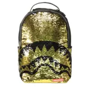 Brand New SPRAYGROUND Gold Black Sequin Shark Deluxe Bag Backpack Limited