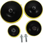 Parliky 4Pcs Car Sanding Polishing Pads Kit with Drill Adapters Durable Backing Plates for Automotive Buffing Lightweight Tool Attachments for Surface Treatment
