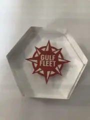Vintage Gulf Fleet Oil Acrylic Lucite Paperweight Rare