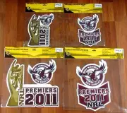 SET OF 4 COLLECTABLE MANLY SEA EAGLES 2011 PREMIERS LOGO STICKERS ($55.96)