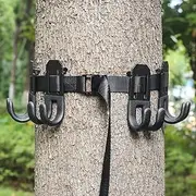 FUNANASUN Treestand Strap Hangers for Hunting Gear, Tree Saddle, Tree Stand Accessories, Bow Hanger, Archery Bow Hunting Gear with 3 Metal Gear Hooks