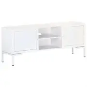 TV Cabinet White 115x30x46 cm Solid Mango Wood