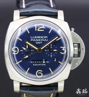 【鑫瑞鐘錶】Panerai 沛納海 Luminor PAM00670 PAM670 鈦金屬 藍面 時間等式 兩地時間 手上鍊 47mm 盒單全