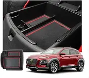 Customized for 2018 Hyundai Kona Car Center Console Armrest Box Glove Secondary Storage Console Organizer Insert Tray (Red)