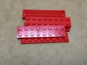 LEGO Parts - Red Plate 2 x 8 - No 3034 - QTY 5