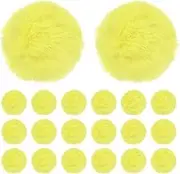 uxcell 20-Pack Faux Fur Pom Poms, 1.2 Inch/ 2 cm Soft Fluffy Pompoms Balls Faux Rabbit Fur with Elastic Loop for Hats/Bags/Keychains/Knitting Accessories/DIY Crafts [Yellow]
