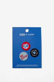 [Cotton On Foundation] Cotton On Foundation - Born This Way Foundation Badges - 3 pack - be kind OS 3 PACK - BE KIND