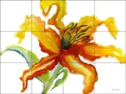 Flower Tile Backsplash Neufeld Abstract Art Ceramic Mural PNA019