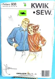 Kwik Sew 938 Chest Sz, 32,36,40,44 Unisex Sweatshirt Collar or Hood Style