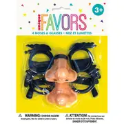 Favours - Novelty Glasses & Nose Pk 4