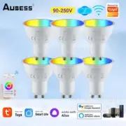 Tuya GU10 WIFI Smart LED Bulbs RGB C+W White Dimmable Lamps Smart Life APP Contr