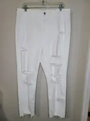 NWT American Eagle Next Level Size 16 Stretch Curvy High Rise Crop White Jegging