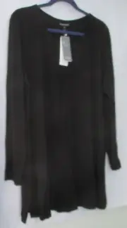 EILEEN FISHER BLACK TUNIC TOP WITH SIDE SPLITS SIZE XL $198 - NWT