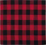 Red & Black Plaid Cotton Bandana Biker Headwrap Lumberjack Buffalo Plaid 27"