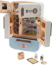 Toddmomy 1 Set Mini Refrigerator Set for Play Food Storage with Multi Shelves Safe Mini House Decoration Accessories for Pretend Play and Family Interaction