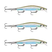 3x Rapala 12cm RipStop Shallow Jerkbait Hard Body Fishing Lures - Moss Back